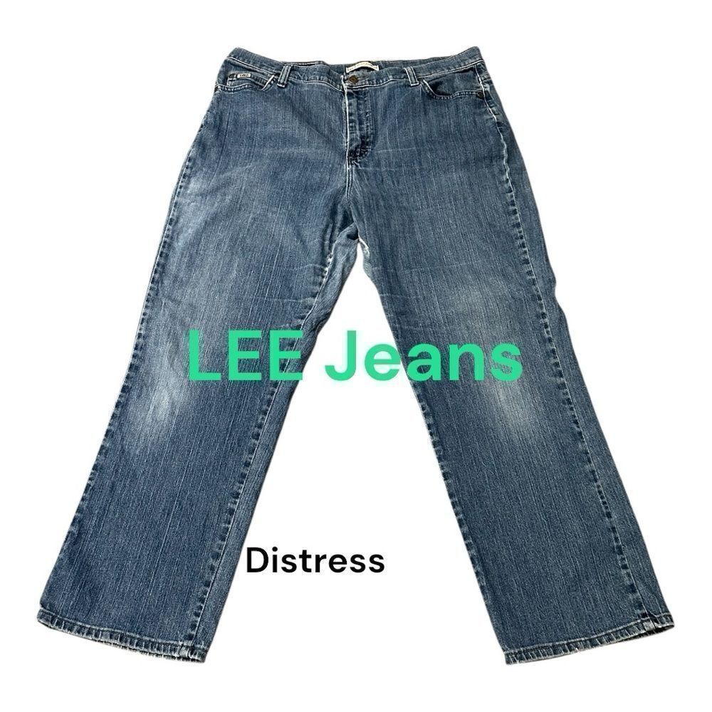 Lee Classic Blue Denim Jeans relaxed straight leg
